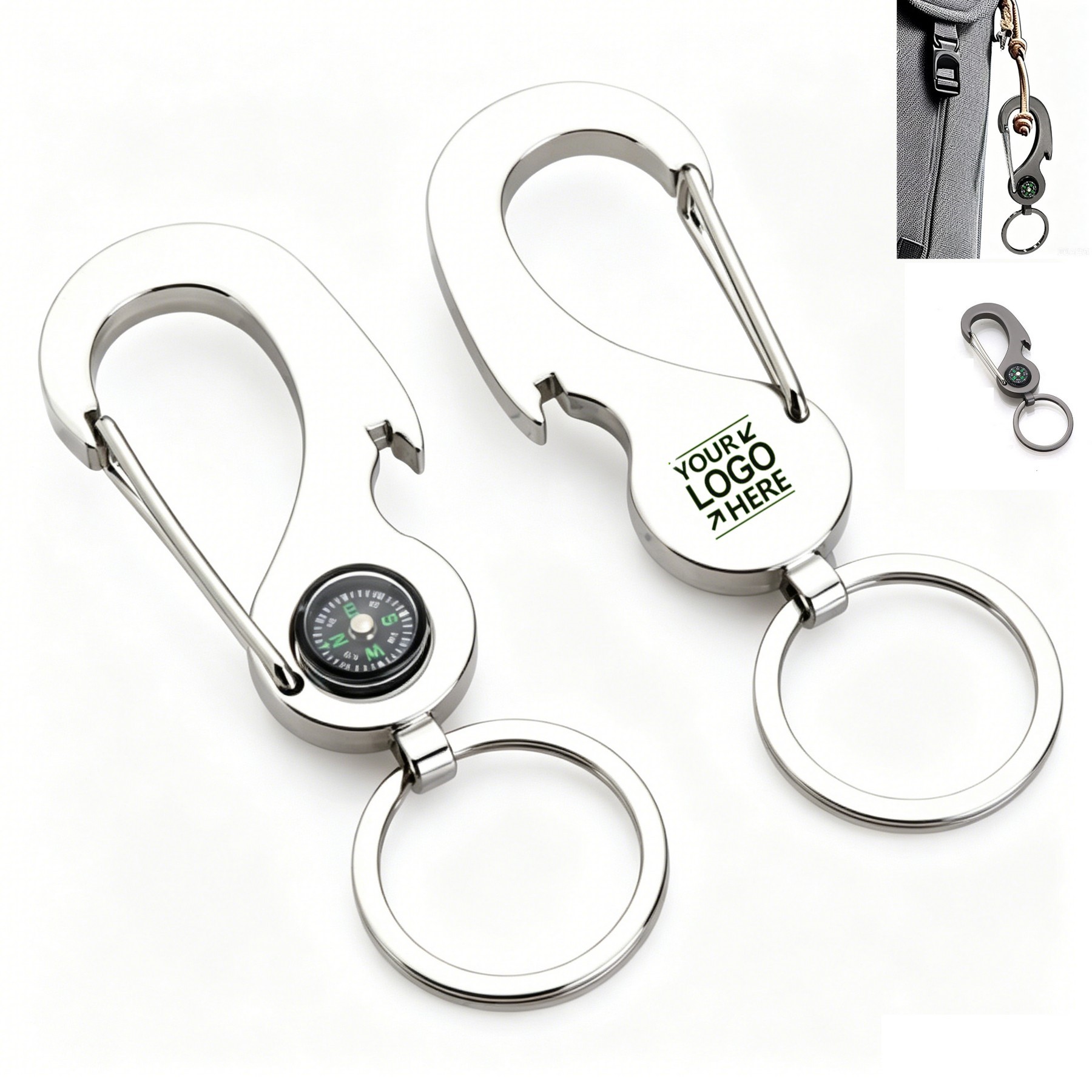 Hook Opener Compass Keychain