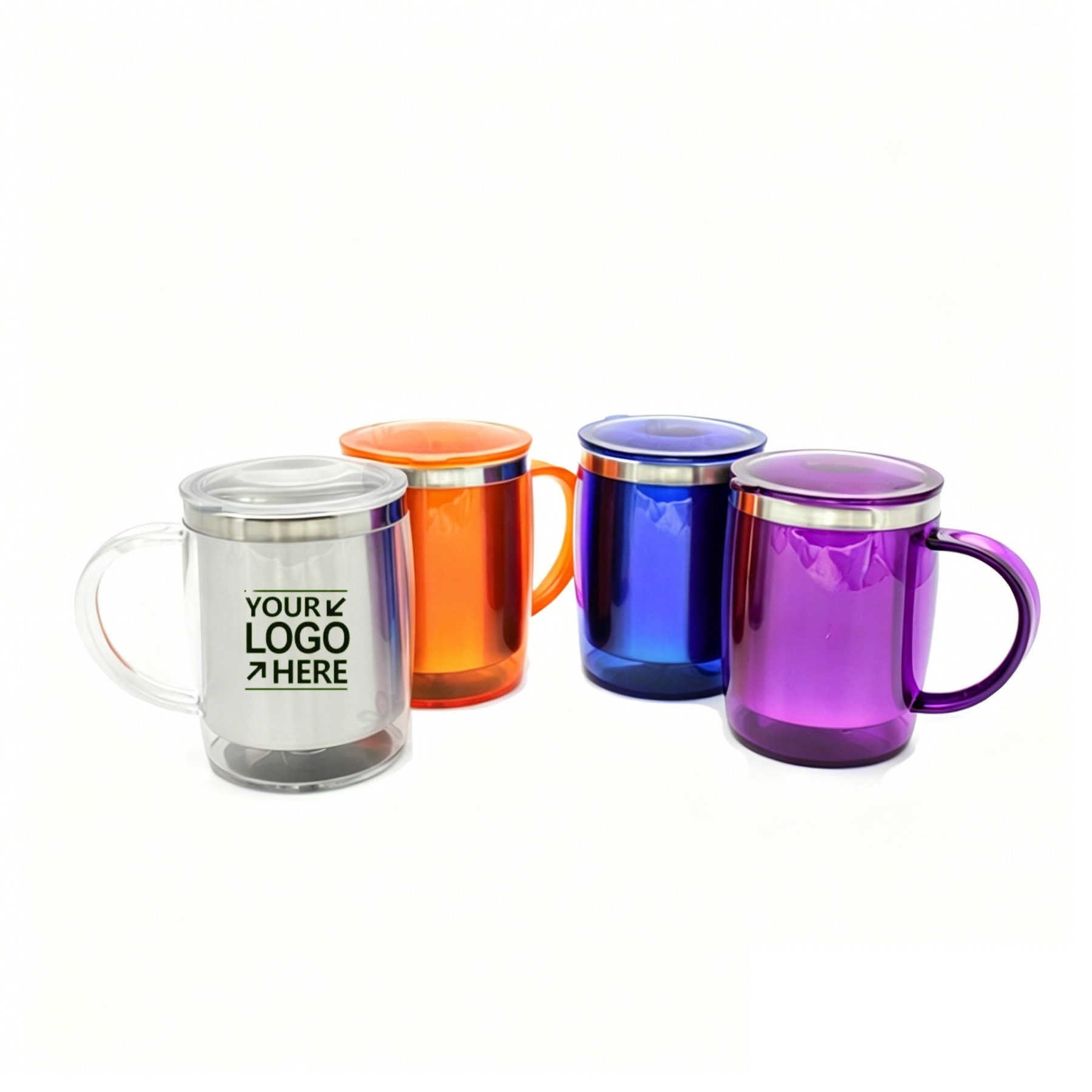 15OZ Stainless Steel & Plastic Double-Wall Office Cup