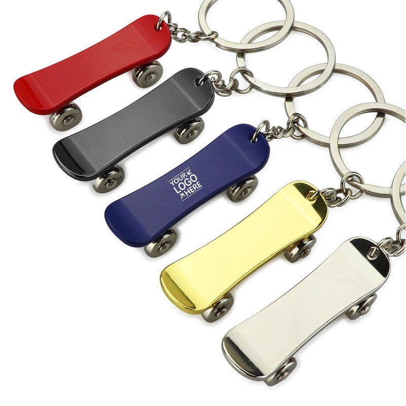 Zinc Alloy Skateboard Keychain