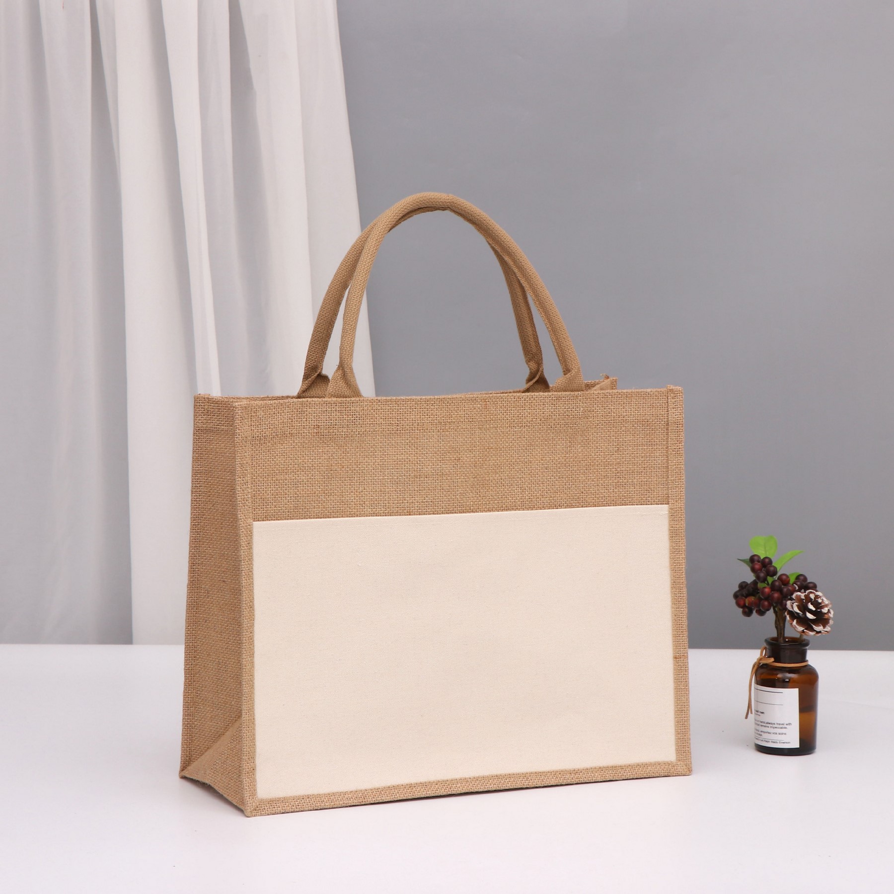 Small Pocket Burlap Bag