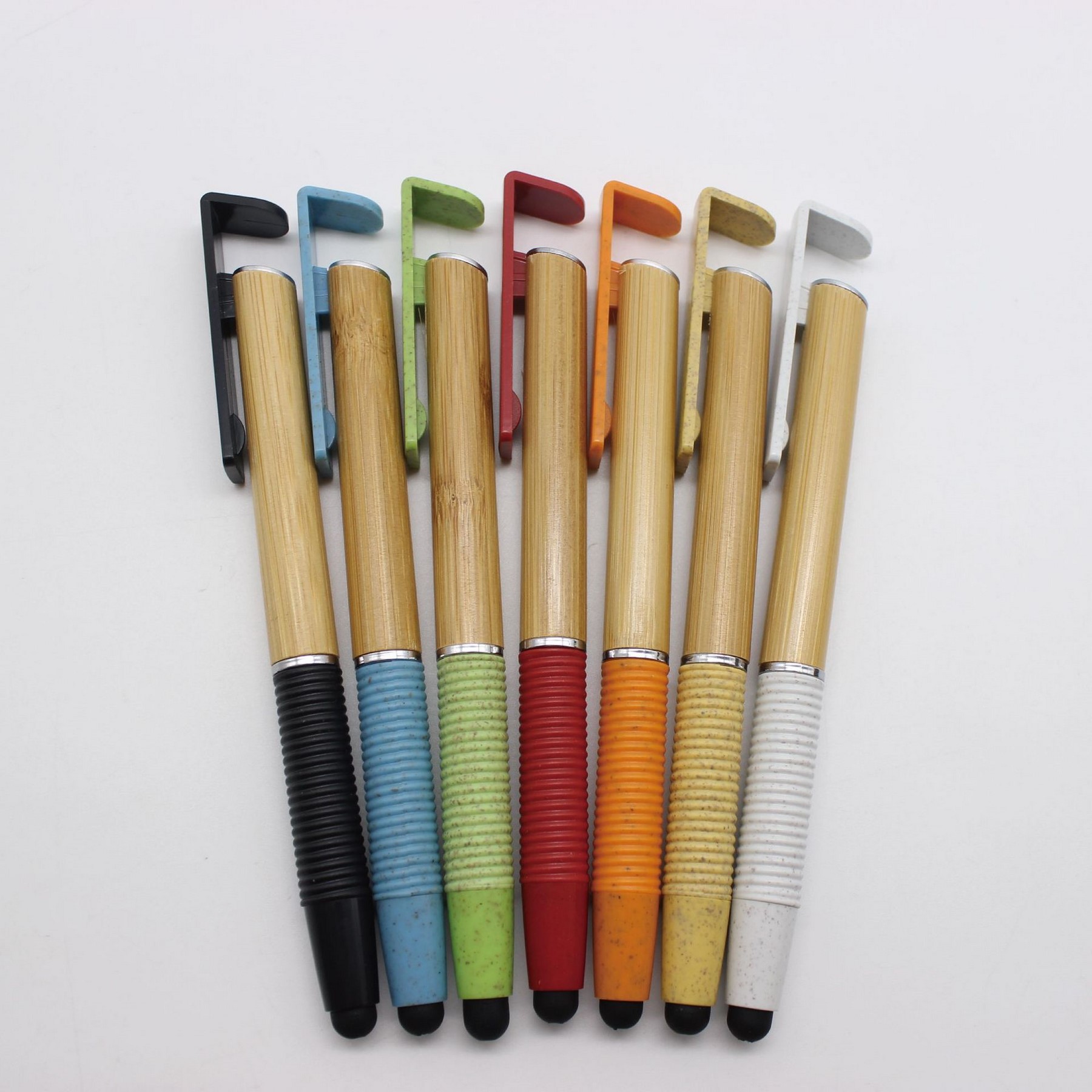 Bamboo Ballpen With Phone-Holder
