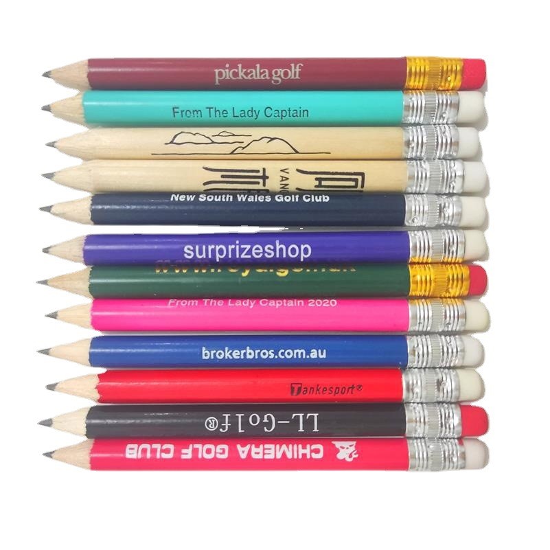 Custom Imprinted Round Golf Pencils w/Erasers