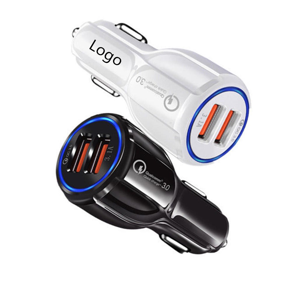 Car Charger Quick Charge 3.0 Adapter Dual USB Fast Car Charger 30W Compatible w/Samsung Galaxy,