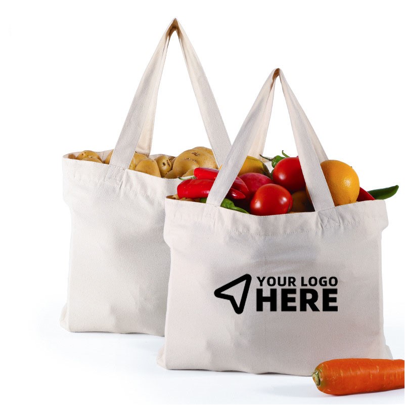 Cotton Canvas Grocery Tote Bag (15.75"X6.70"X11.81")