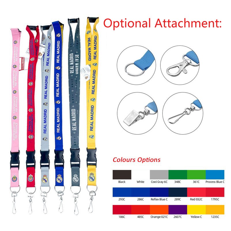 3/4" Dye Sublimated Polyester Lanyard J Hook Safety Buckle Release