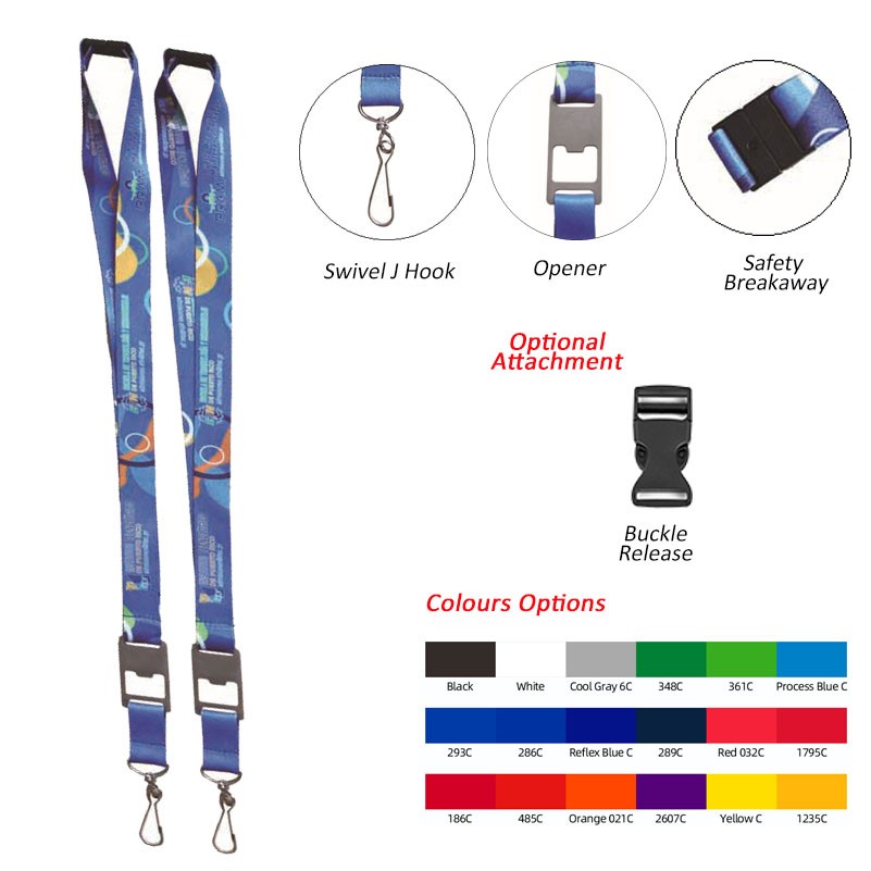 Multi-Purpose Wide Neck Lanyard With Fastener And Bottle Opener Tool
