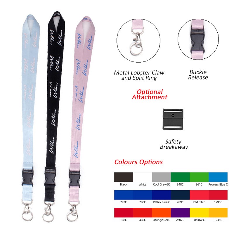 3/4"Polyester Lanyard With Lobster Hook And Key Ring