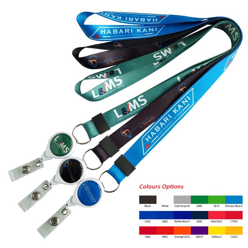 3/4" Dye Sublimation Polyester Lanyard With Badge Reel
