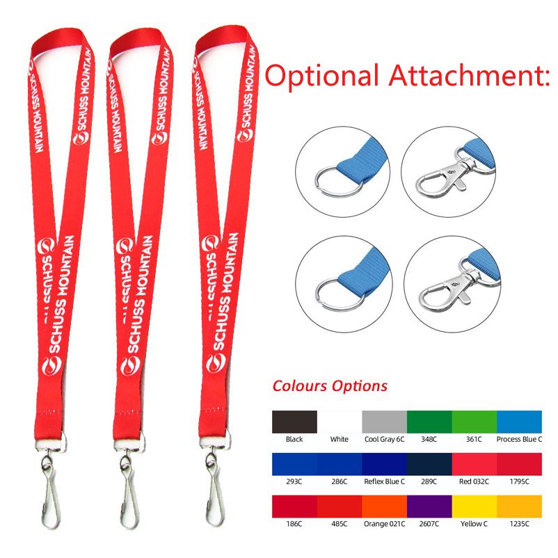 5/8" Silkscreen Printed Lanyard With Metal J Hook