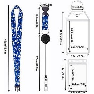 Dye Sublimation Badge Reel Lanyard Combo With Buckle Release
