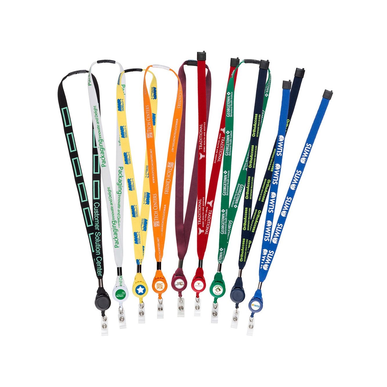 3/4" Polyester Lanyards With Retractable Badge Reel Combo