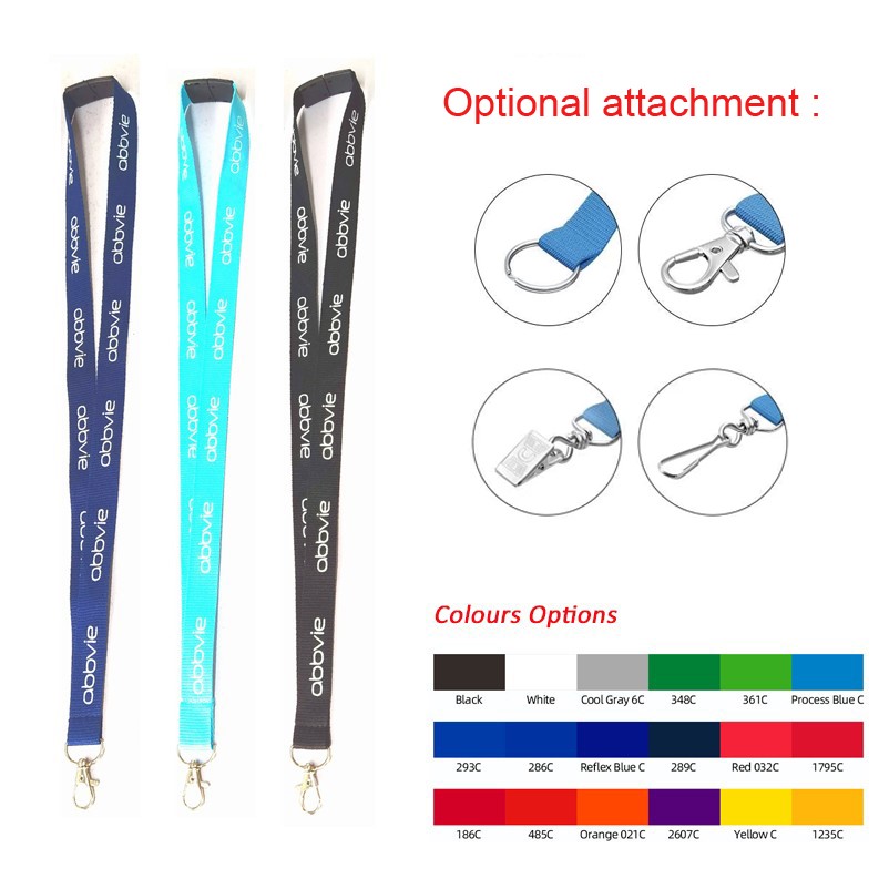 3/4" Silkscreen Printed Polyester Lanyard With Plastic Breakaway