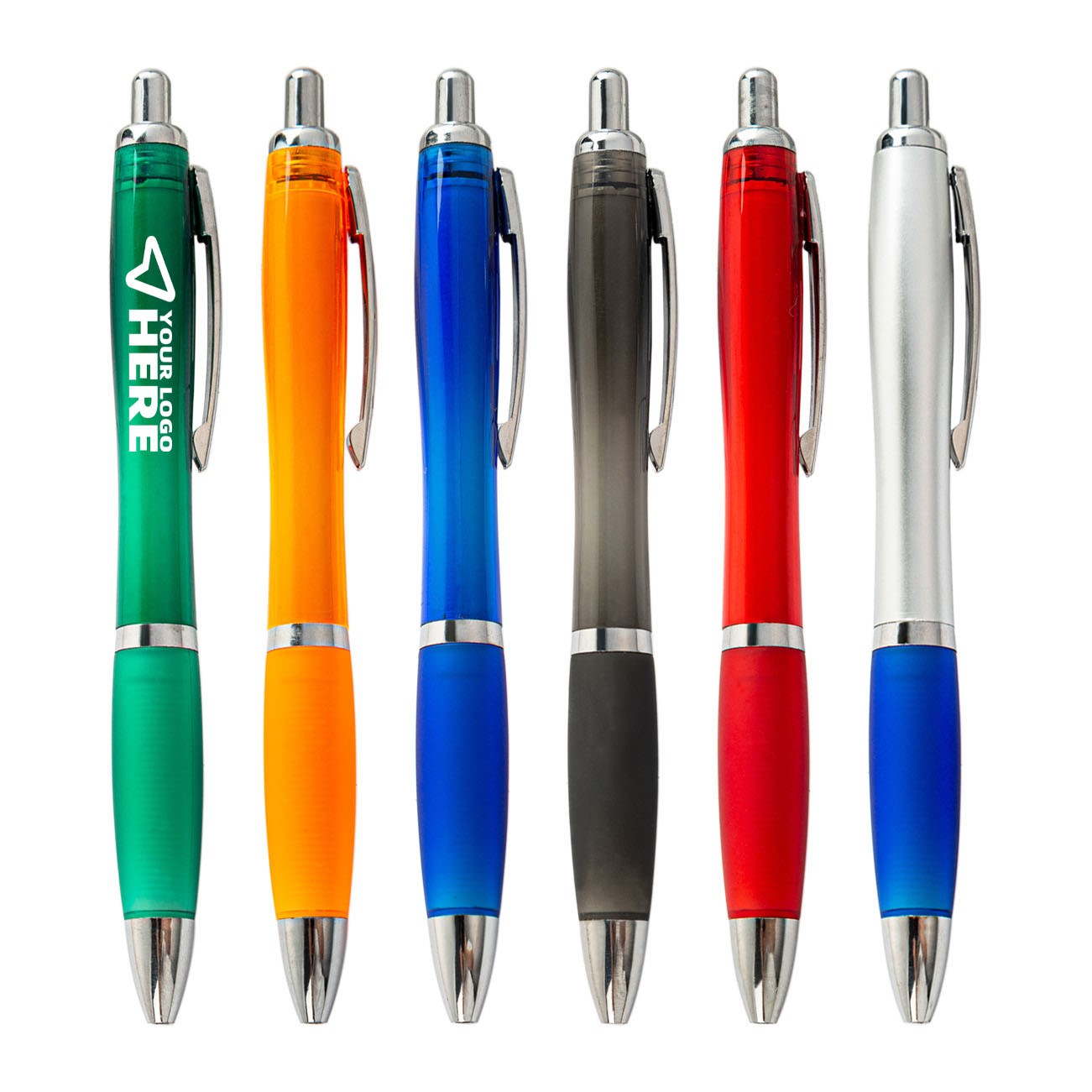 Retractable Ballpoint Pen With Coloured Translucent Barrel