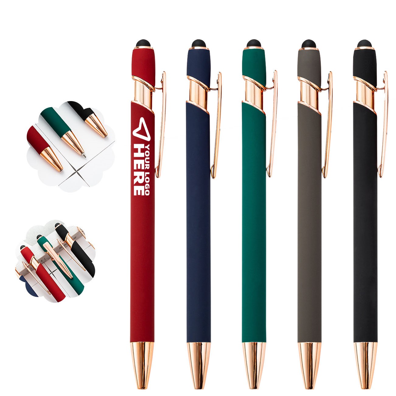 Soft Touch Pen w/Rose Gold Trim