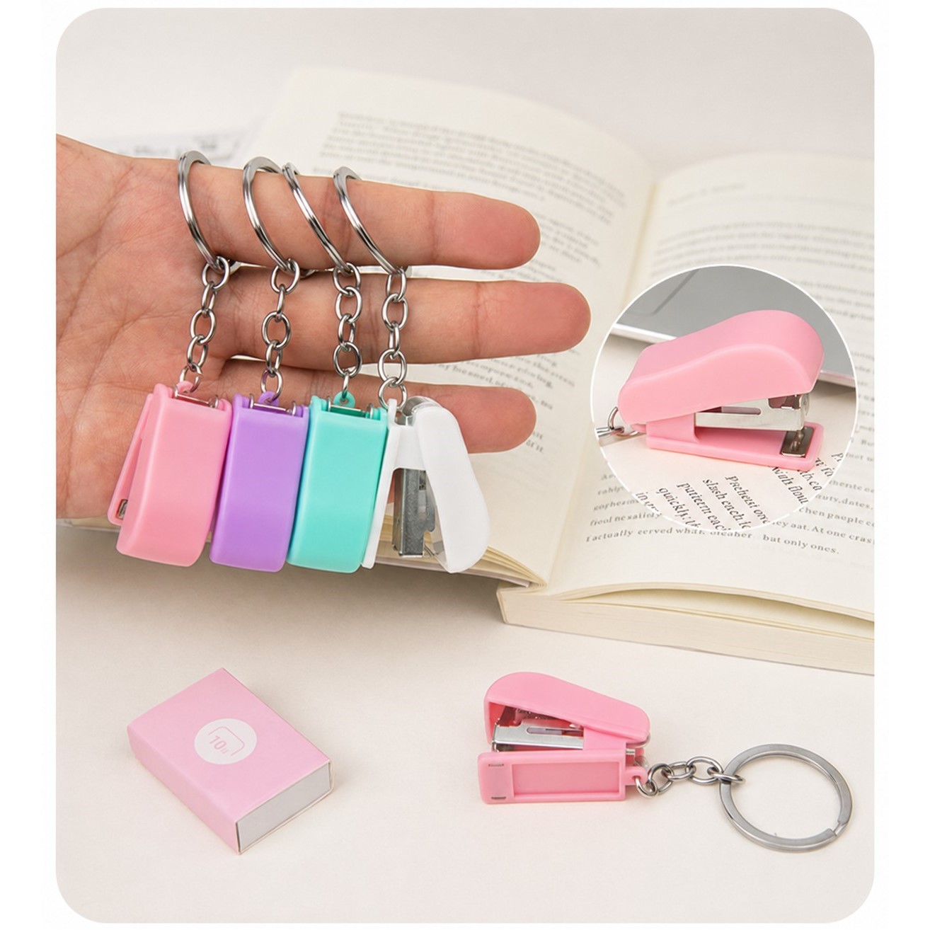 Mini Handy Stapler Keychain