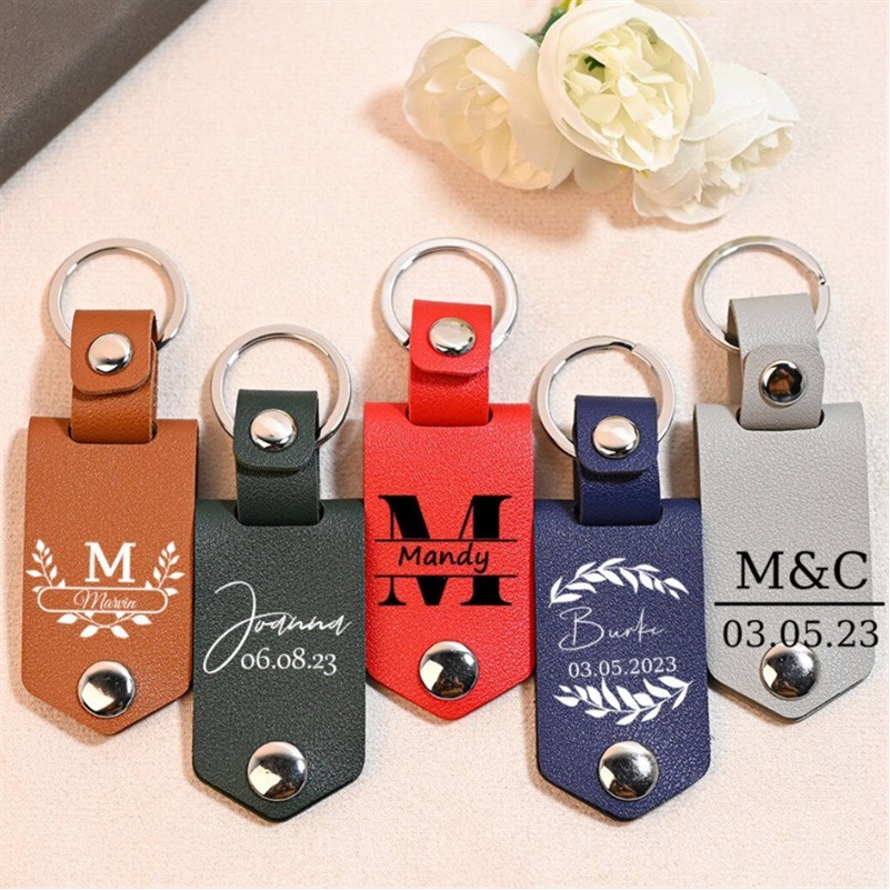 Leather Photo Holder Keychain