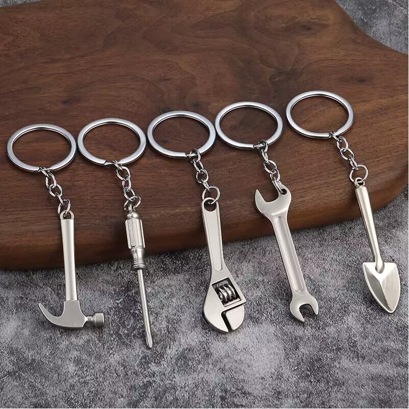 Silver Adjustable Wrench Keychain