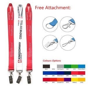 3/4"Satin Fabric Printed Lanyard With Metal Lobster Claw Hook