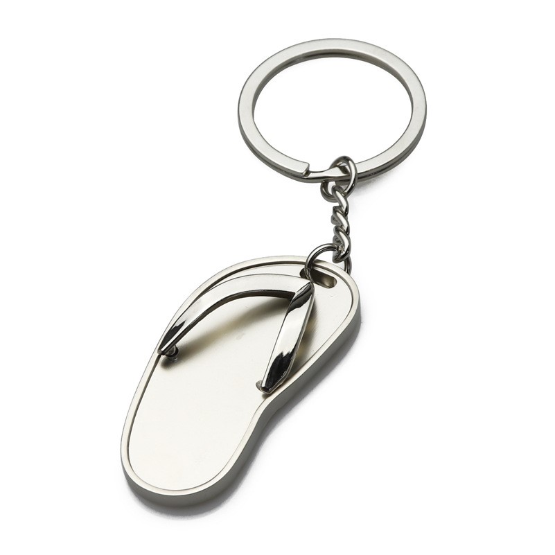 Flip-Flop Shaped Metal Keychain