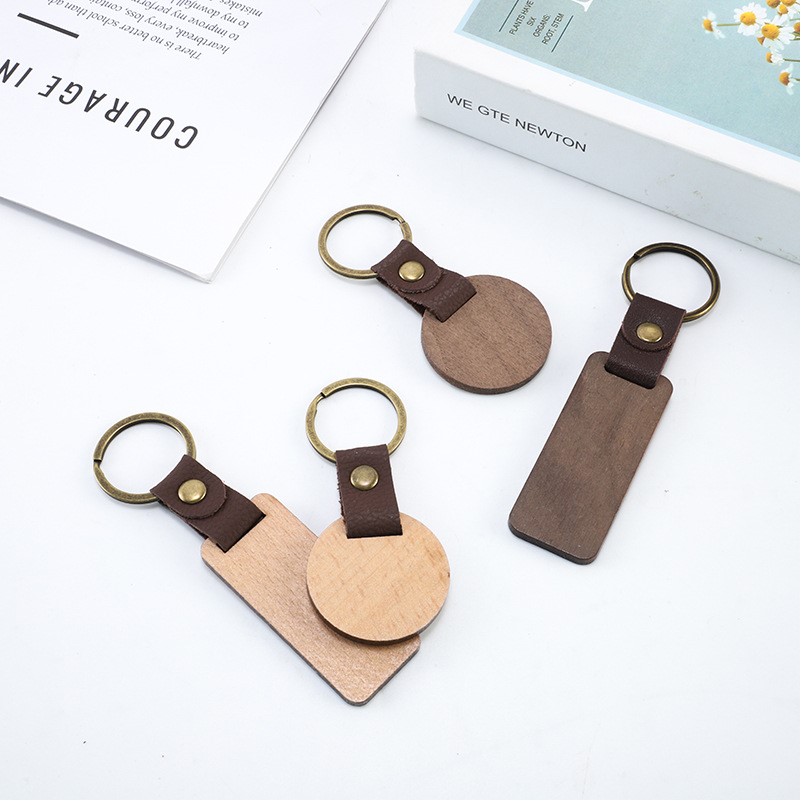 Natural Wood Pendant Keychain