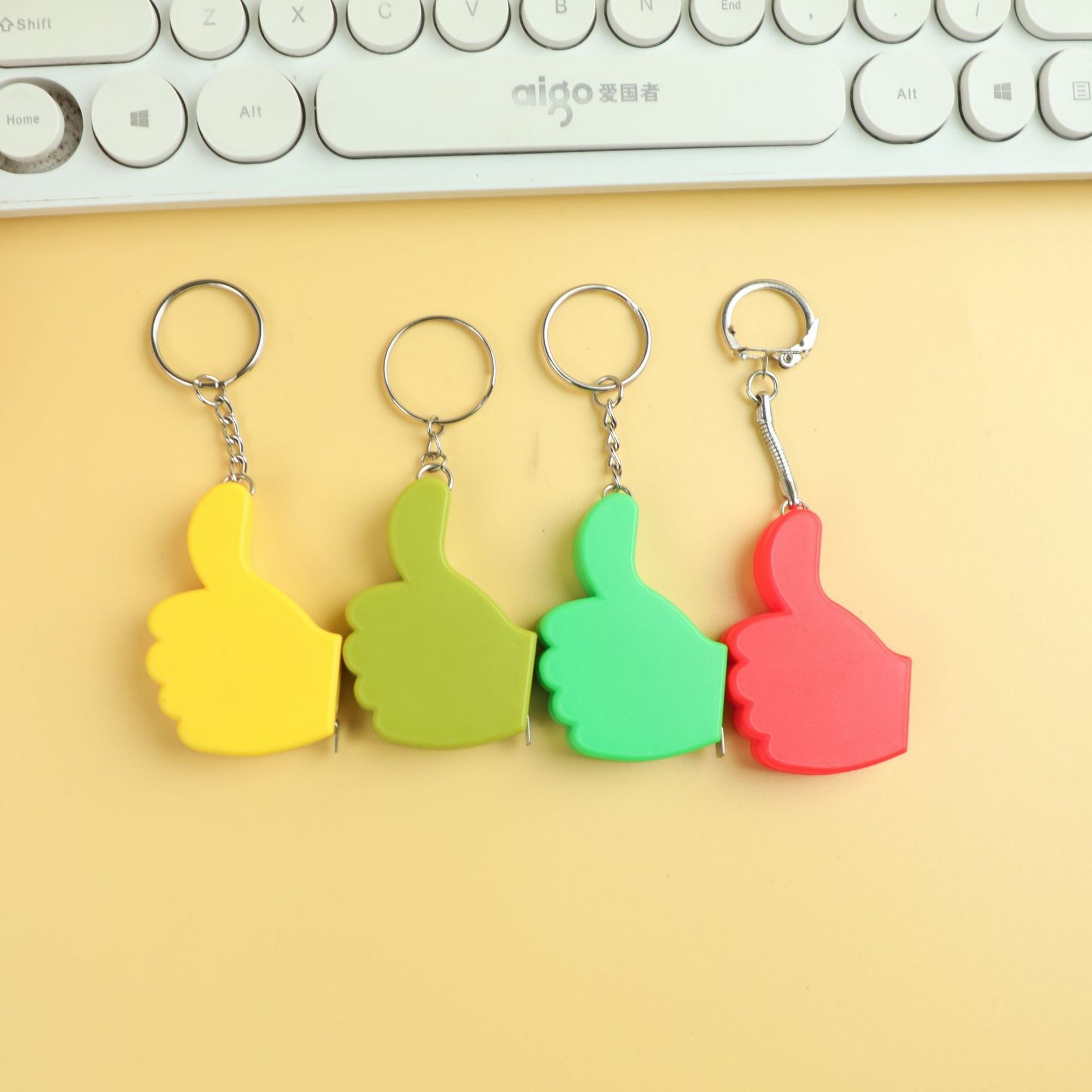 Thumbs Up Tape Measure Keychain