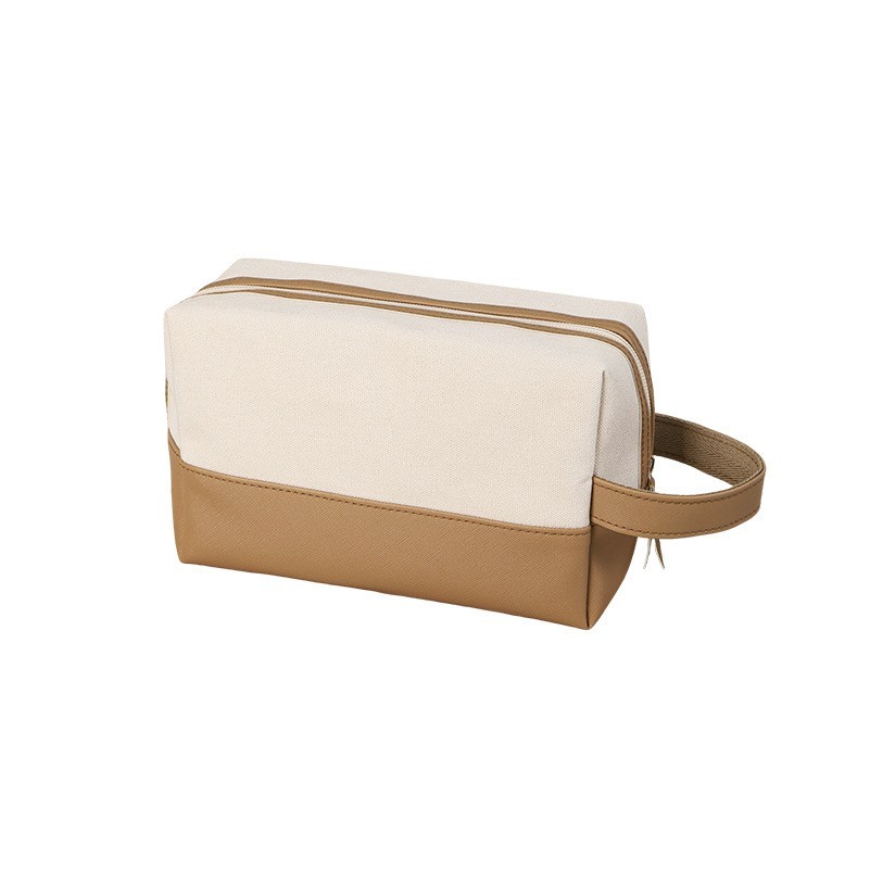Canvas Zipper Toiletry Bag with Carry Handle