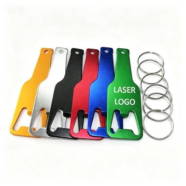 Aluminum Bottle Shaped Bottle Opener with Key Ring