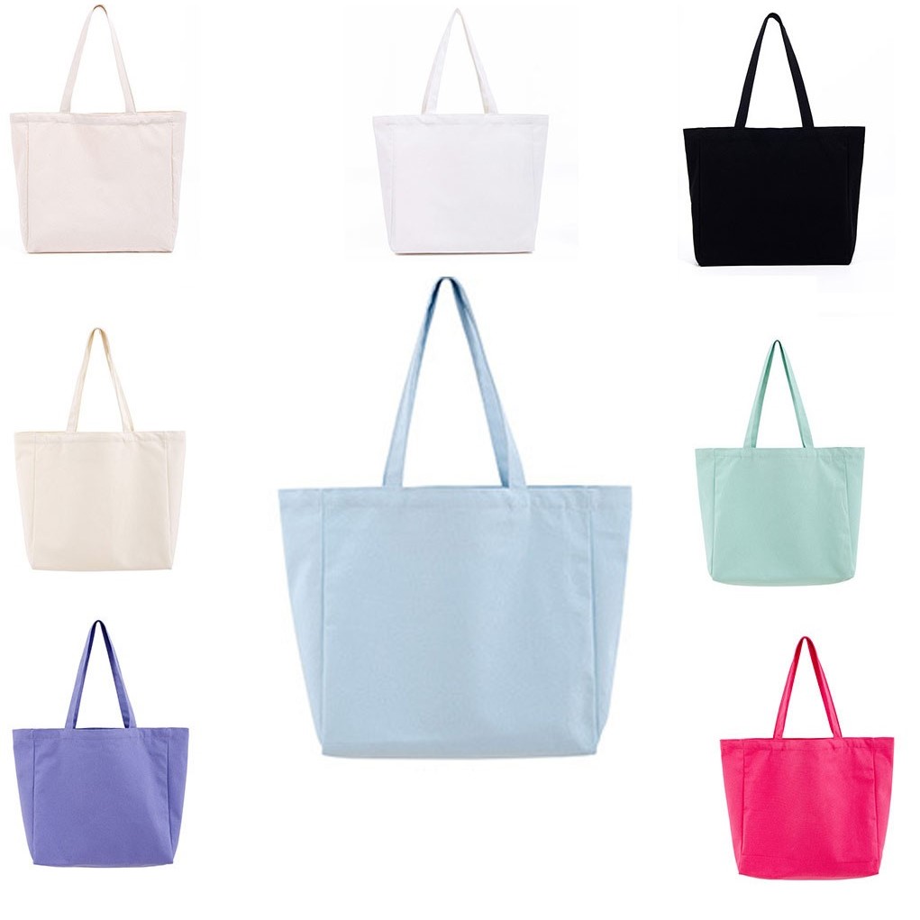 12 oz Cotton Canvas Tote Bag with Gusset 13.4" Width