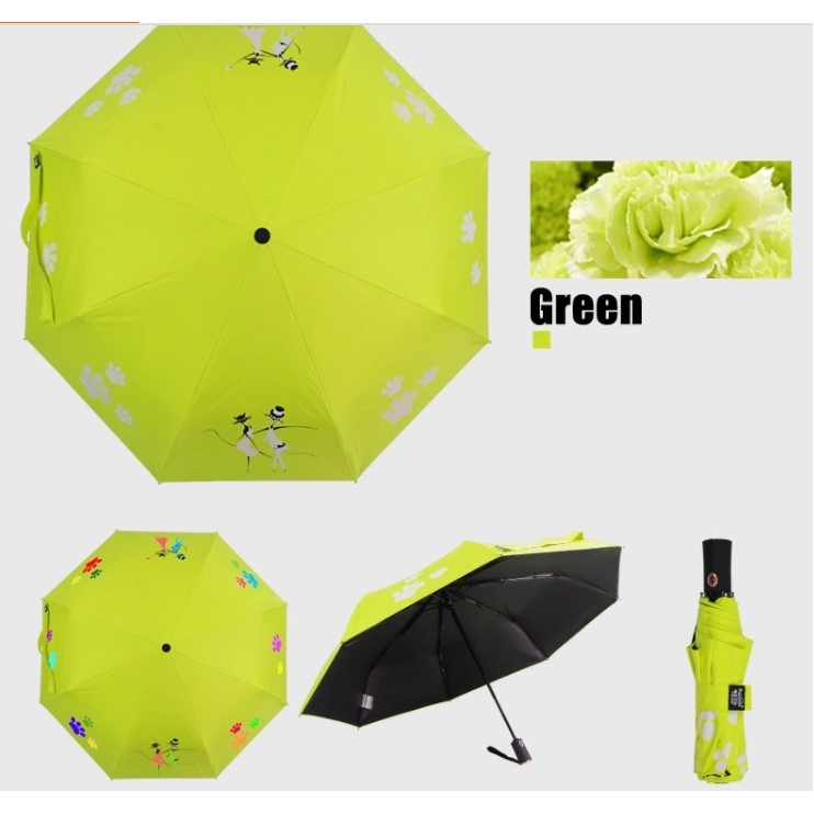 Custom 3 Fold Magic Umbrella Change Color W/UV Protect