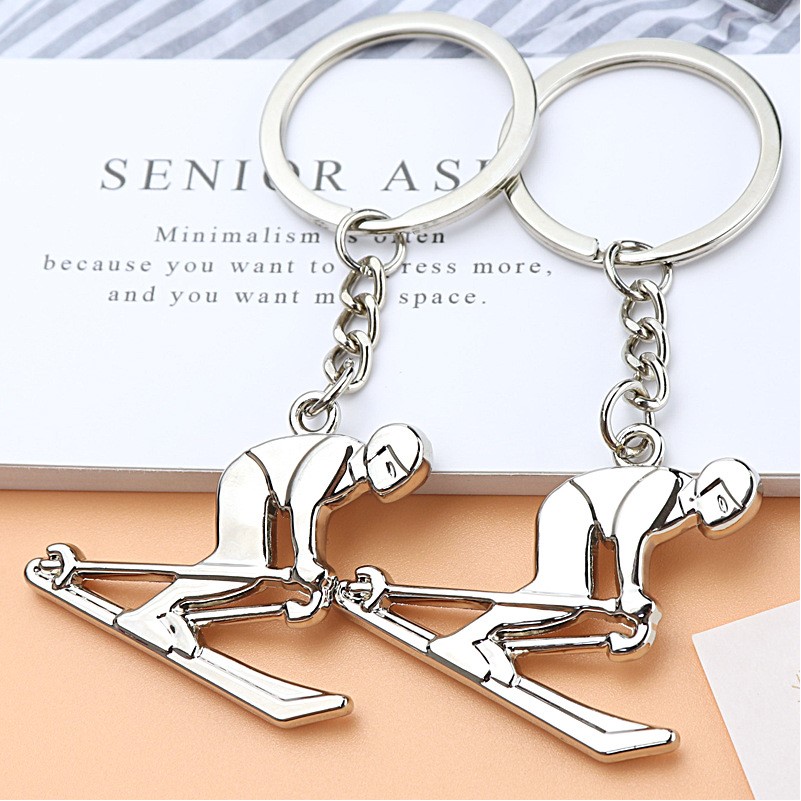 METAL Skiing Boarding Key Chain