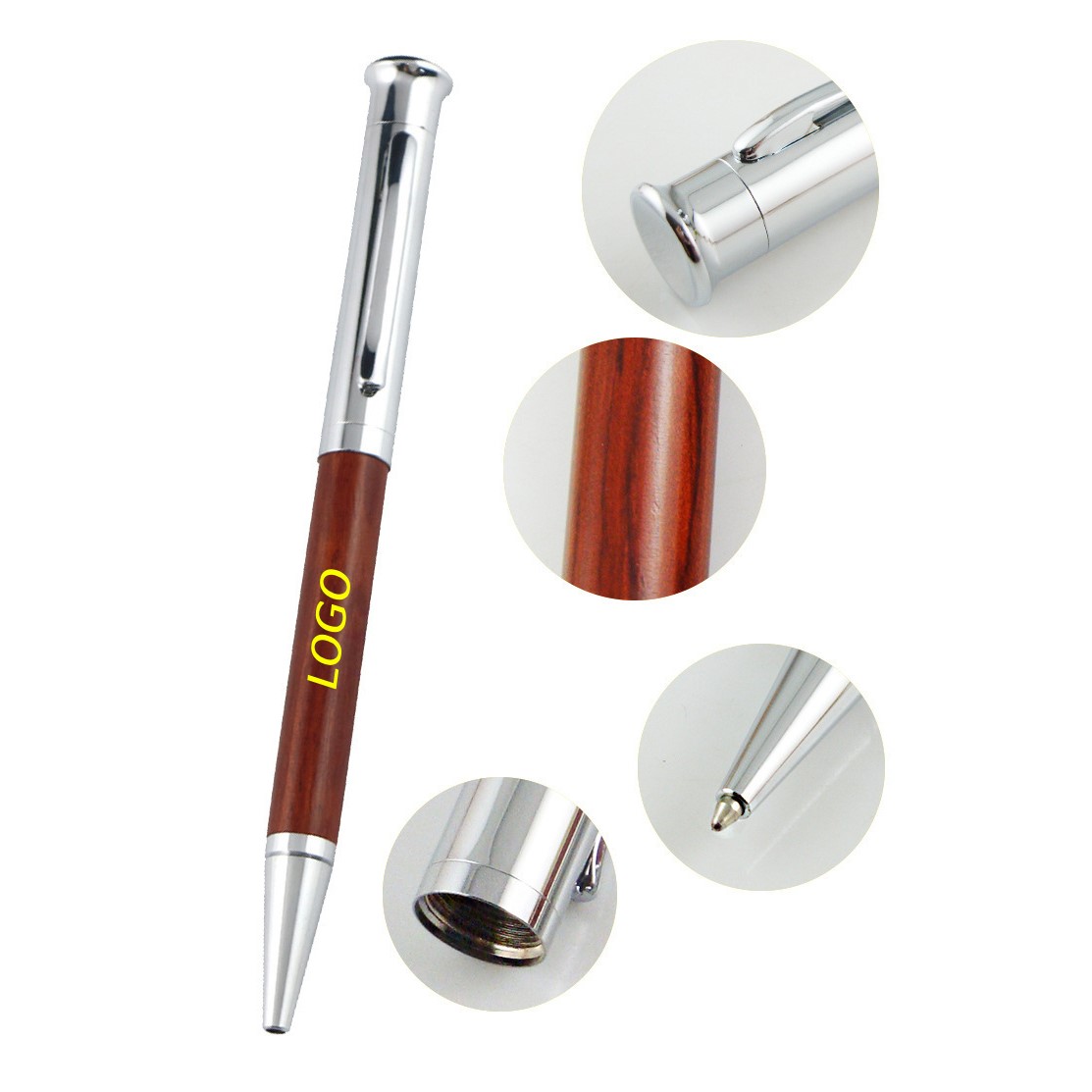 Rosewood Semi-Metal Ballpoint Pen