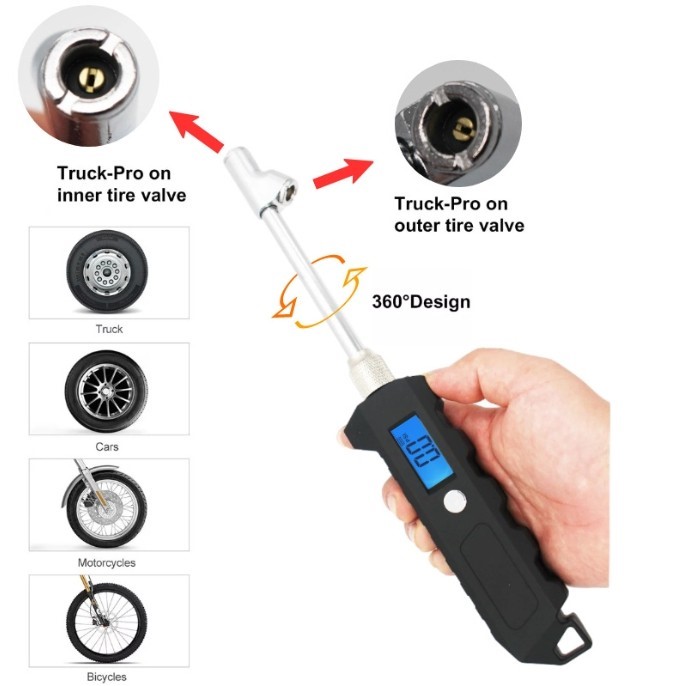 230 PSI Heavy Duty Dual Head Digital Tire Pressure Gauge