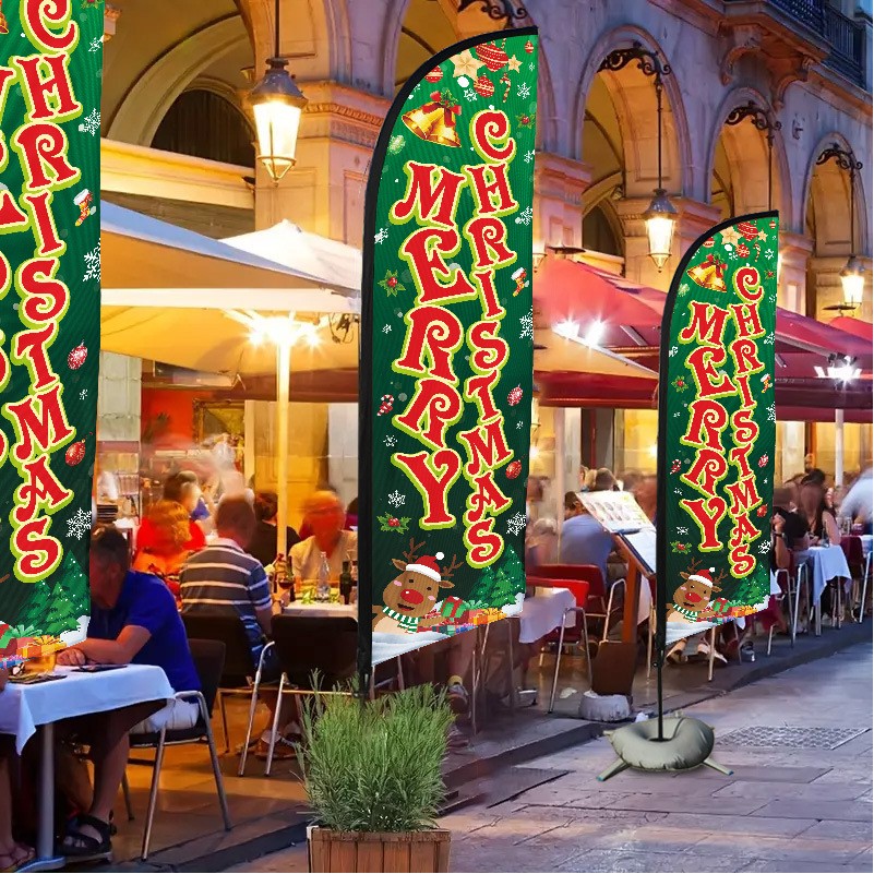 161"*31.5" Christmas Single Side Feather Flag Outdoor Decoration