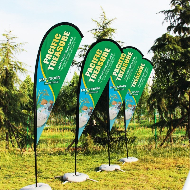 87"×32" P-Shape Single Side Beach Flags for Outdoor Advertising and Events