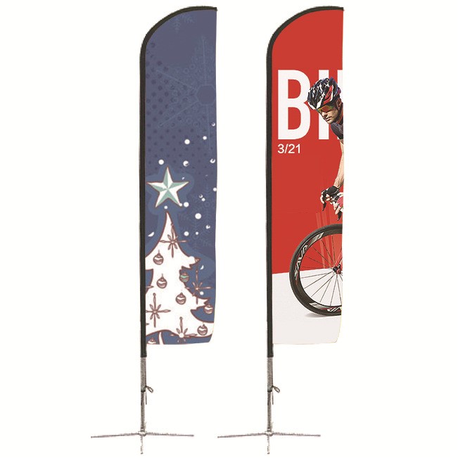 161"*31.5" Feather Shape Double Sided w/Cross Base Stand And Water Bag and Carry Bags