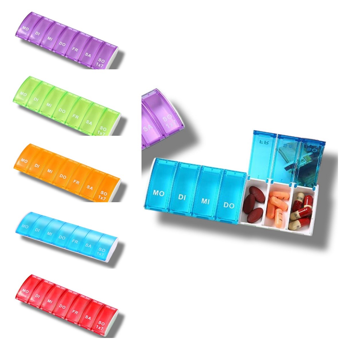 Rectangular Mini Pill Organizer Box
