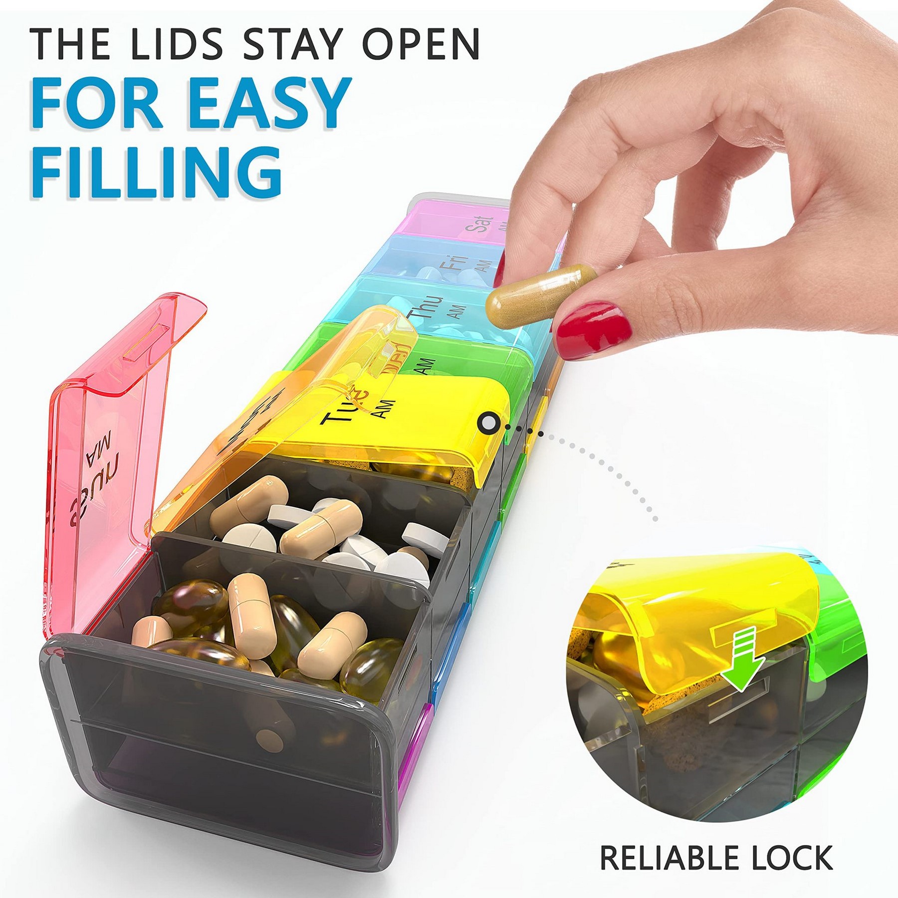 Double-Layer Weekly Pill Organizer Box
