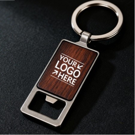 Bamboo Wood Bottle Opener Keychain