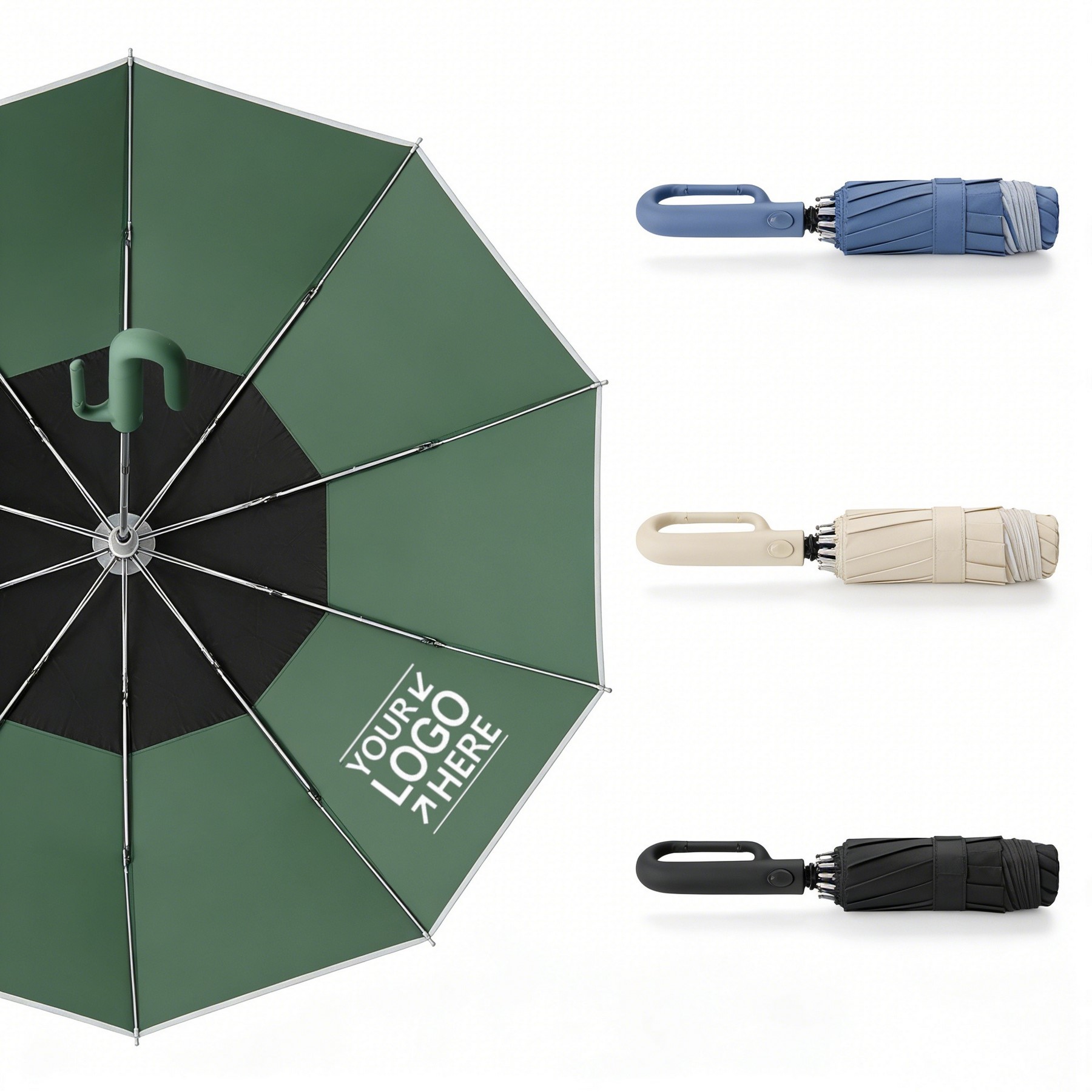 23-Inch Automatic Folding Umbrella with Loop Handle