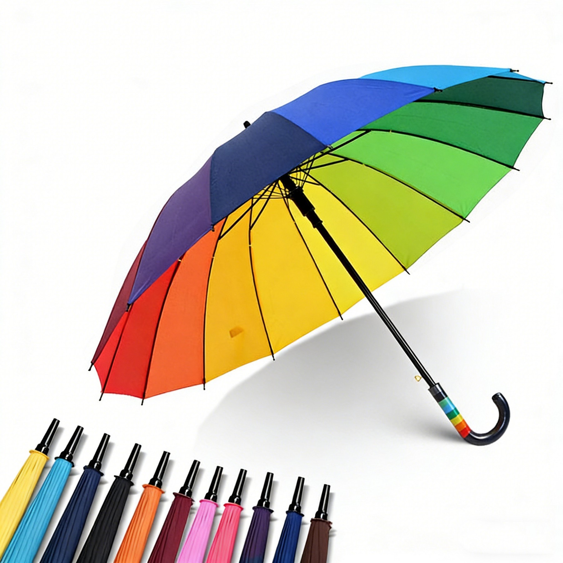 Long Handle Rainbow Umbrella