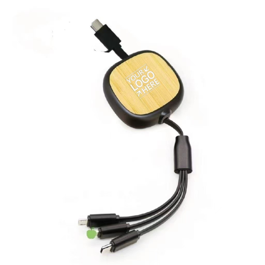 3-in-1 Bamboo Design USB to Type-C Charging Cable