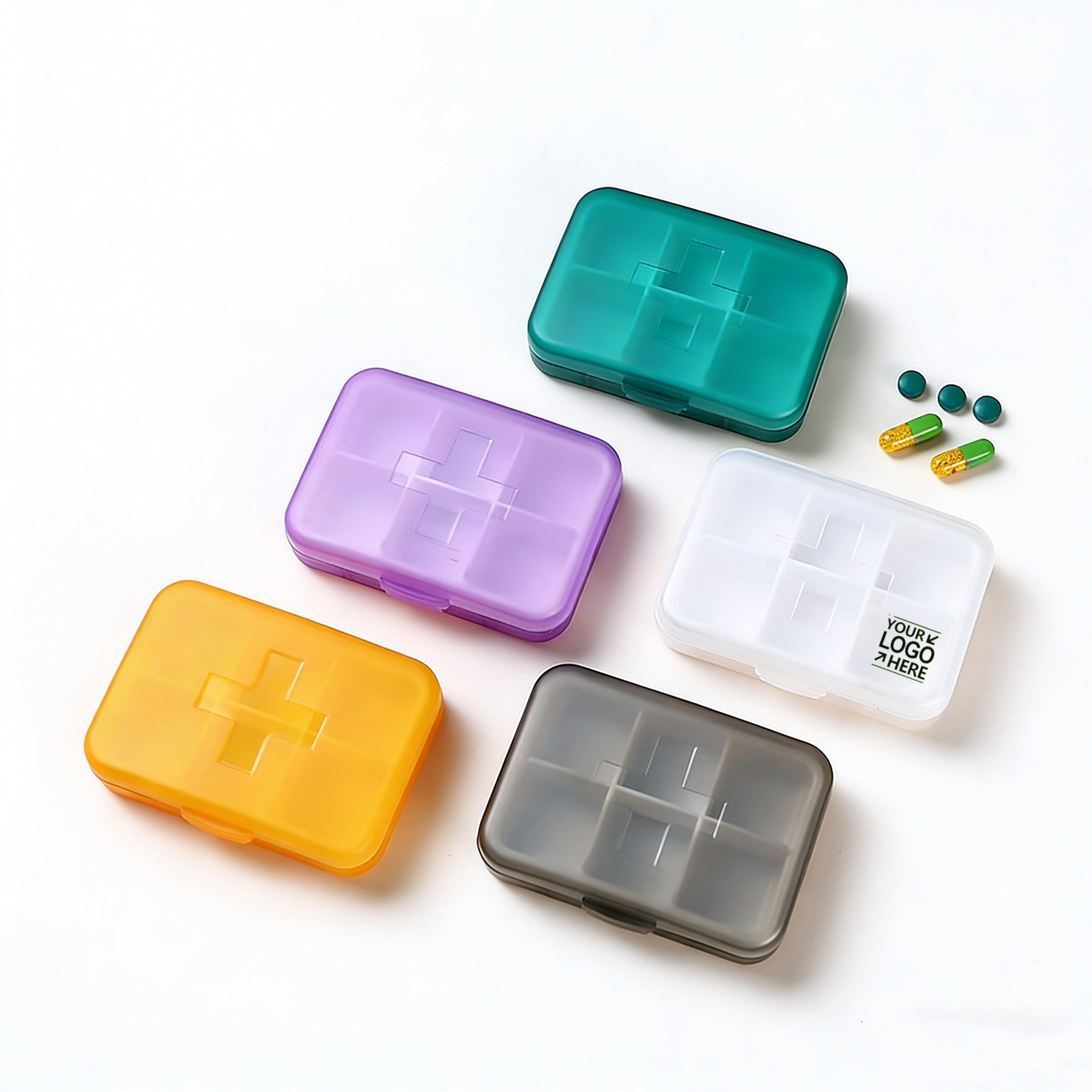 6 Compartment Travel Pill Organizer for Medicine Storage