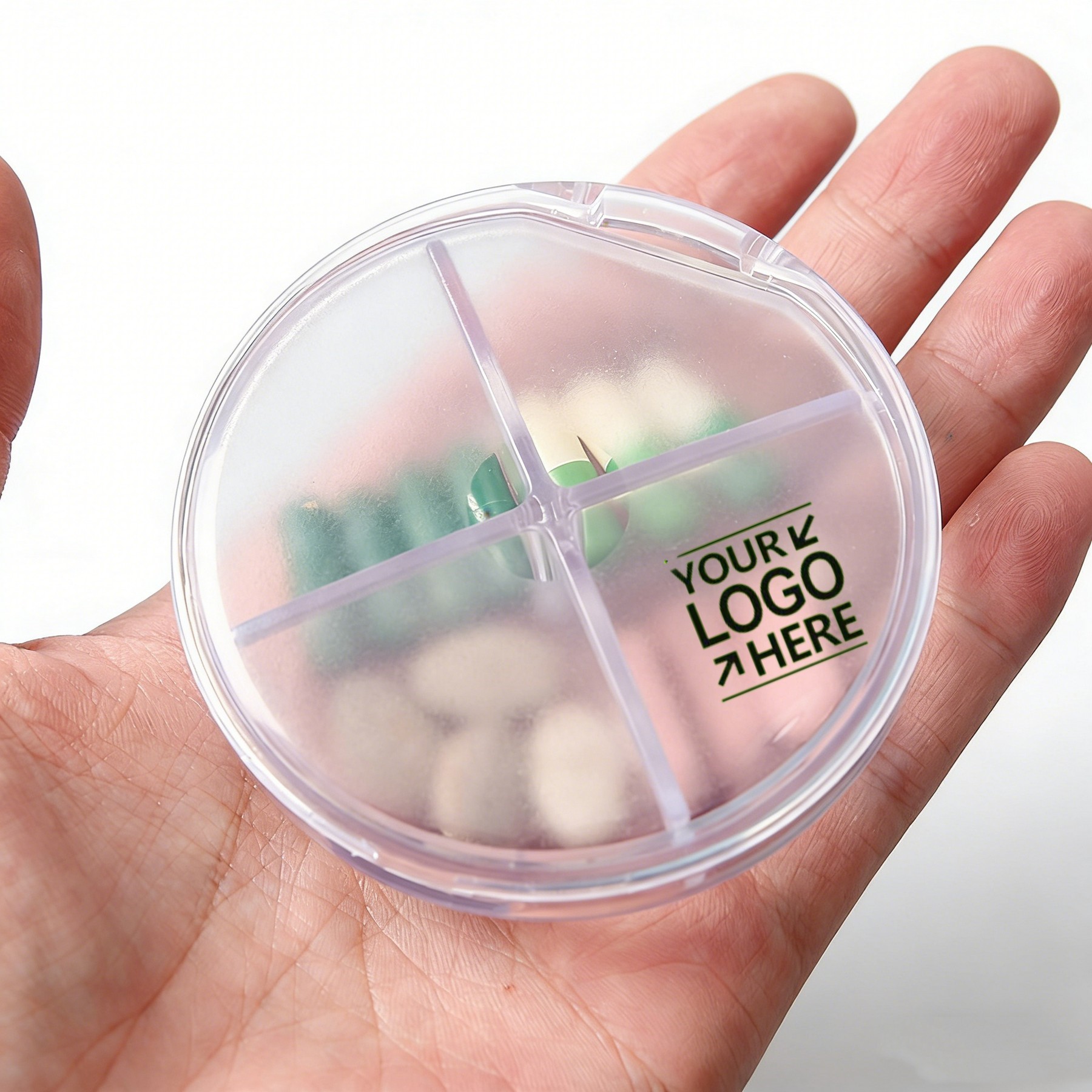 4 Compartment Cross Divided Pill Box