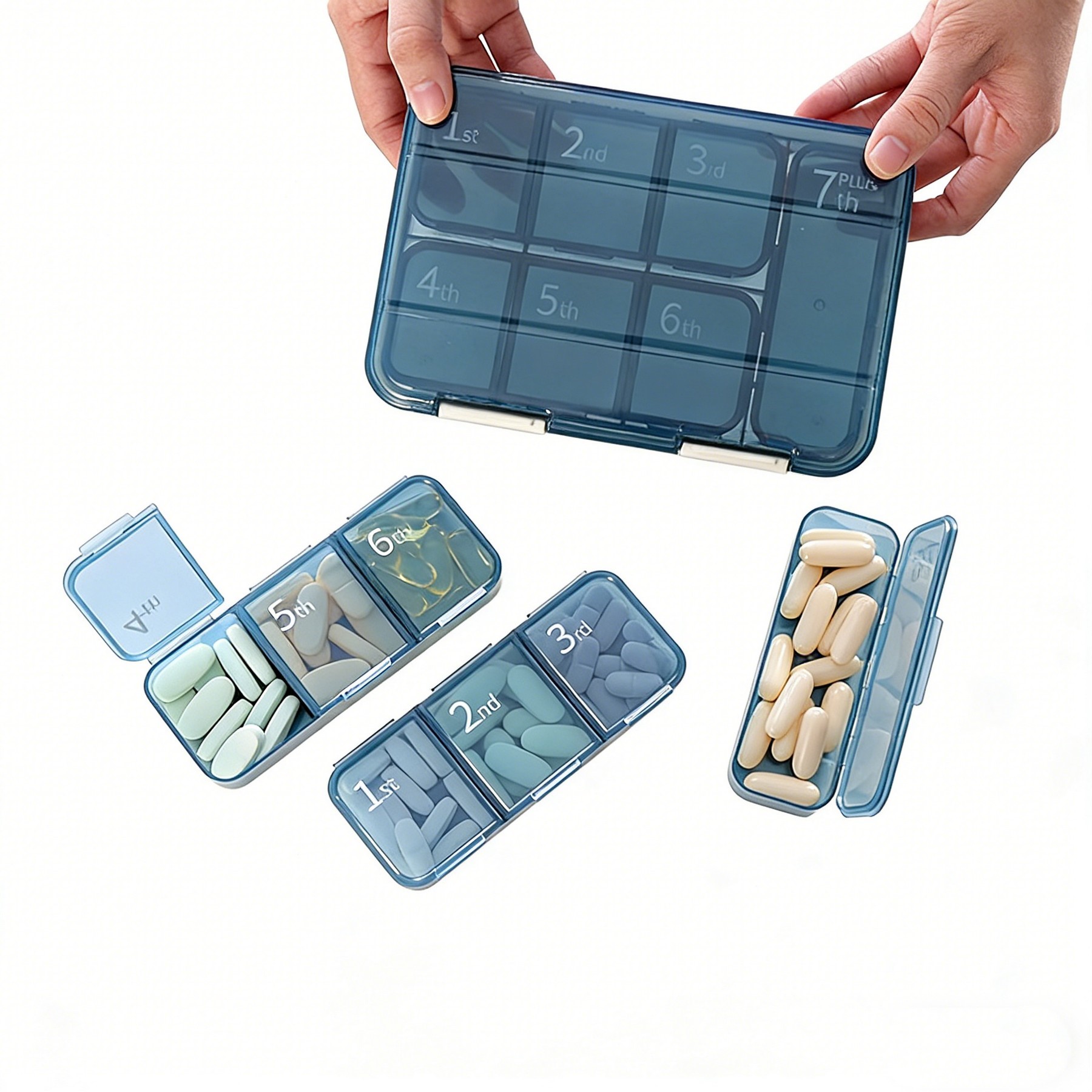 7 Day Compartmentalized Portable Multifunctional Pill Storage Box