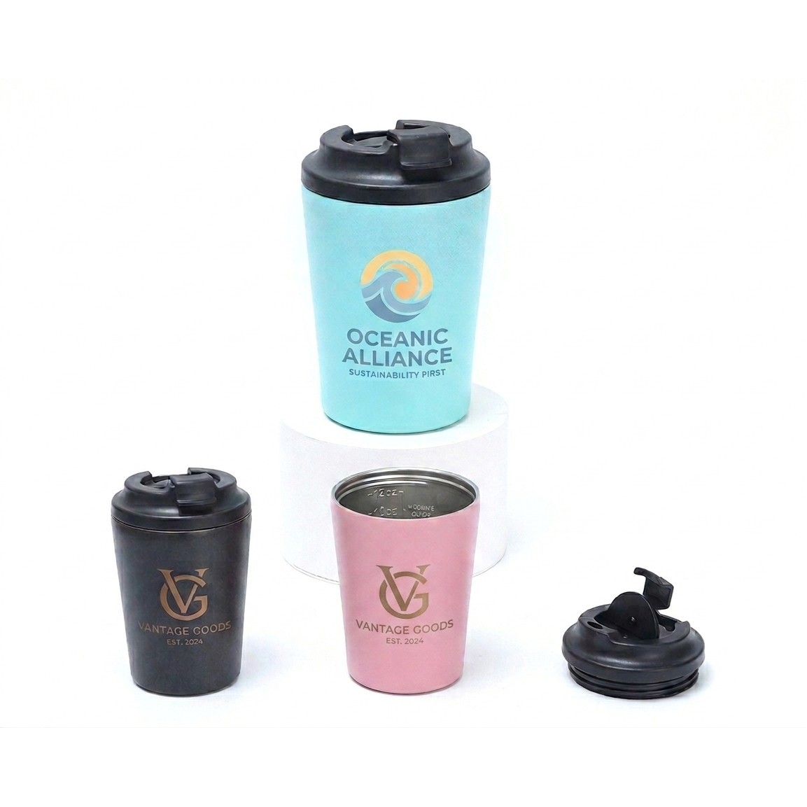 12 oz. Double-Wall Vacuum Insulated Stainless Steel Coffee Tumbler with Flip Lid