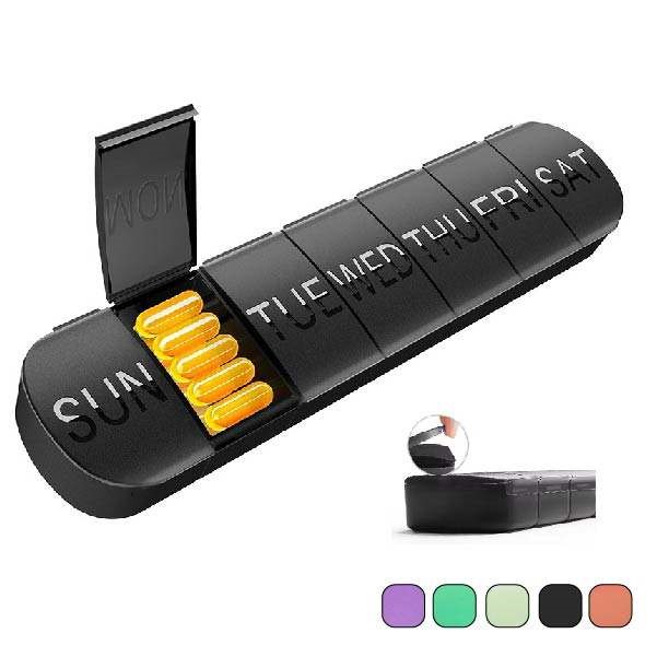 7-Compartment Weekly Pill Organizer with Secure Lids