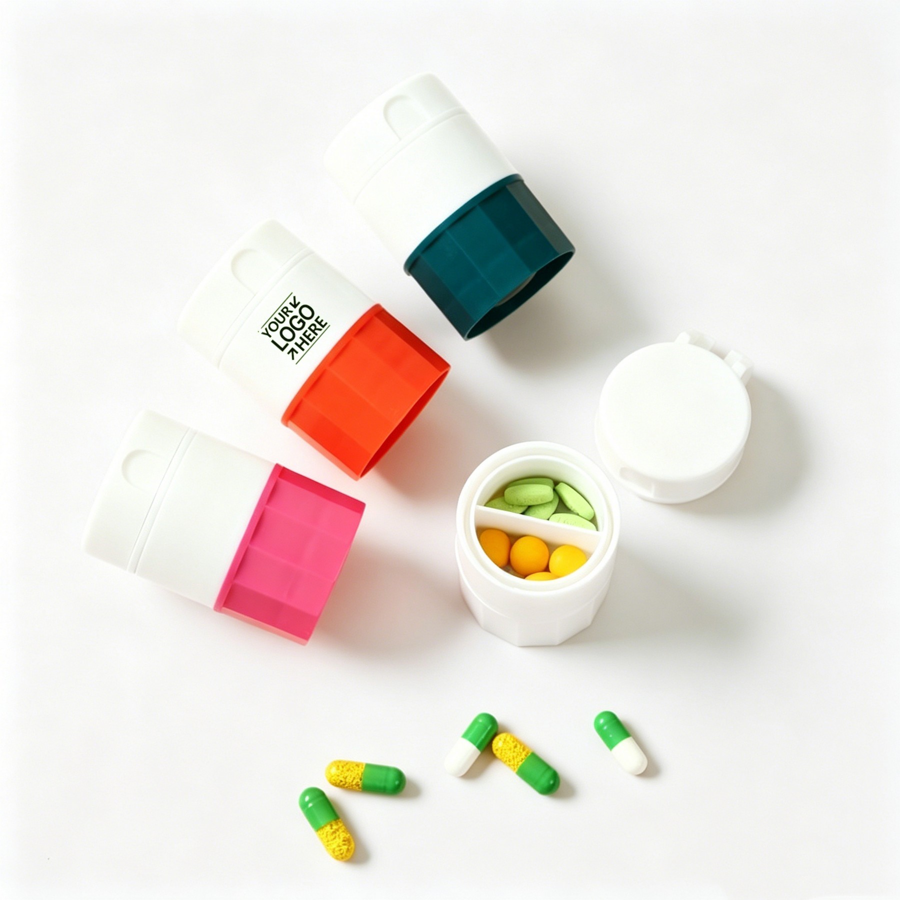 Multifunctional 4-in-1 Pill Cutter Grinder Box