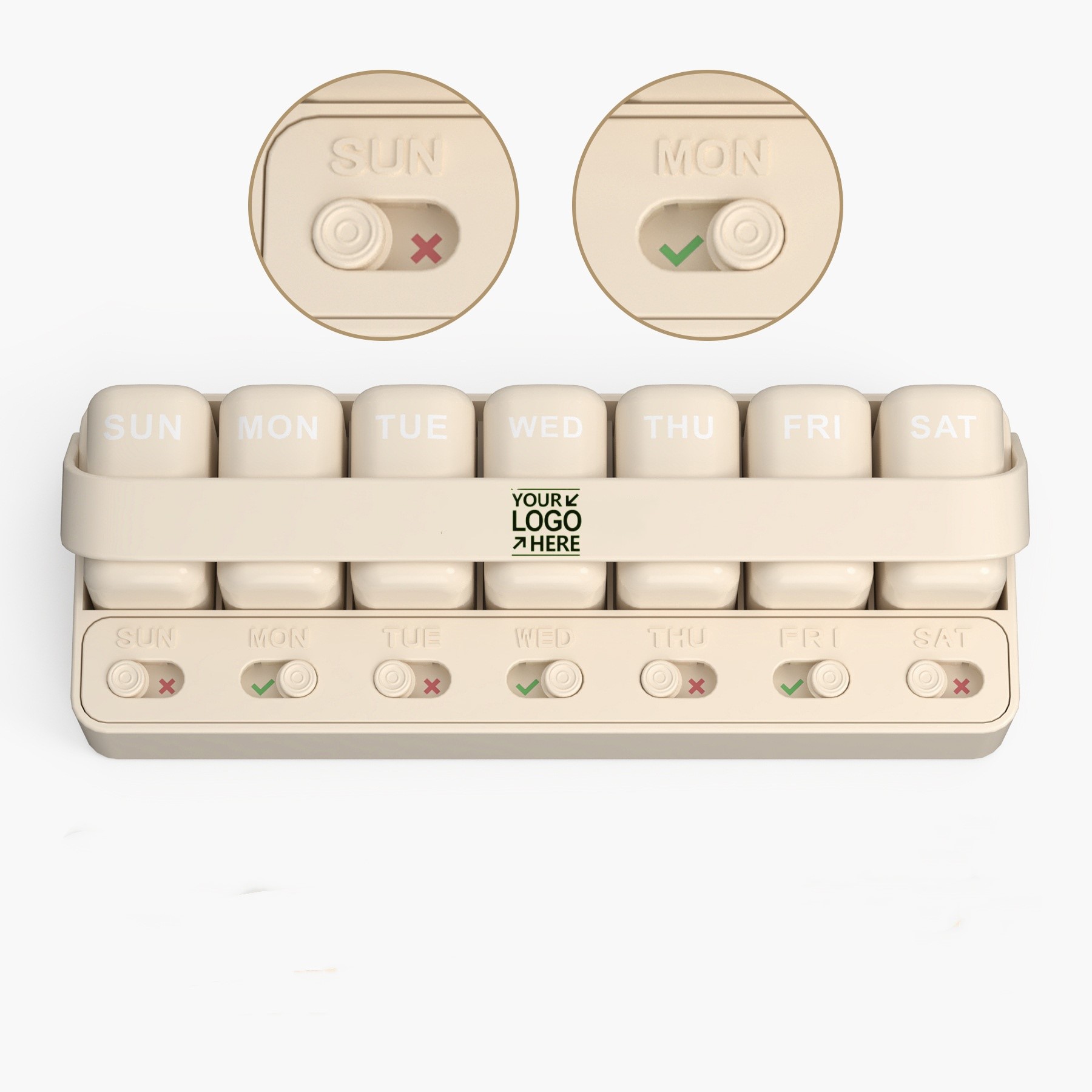 7 Grid Daily Pill Organizer With Support Stand