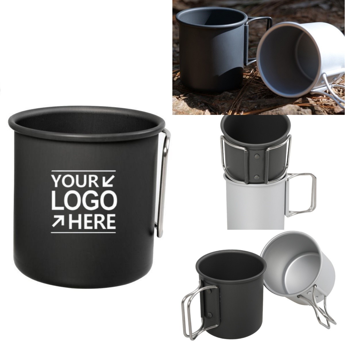 10 OZ Foldable Ultra Light Aluminum Alloy Cup For Outdoor Camping