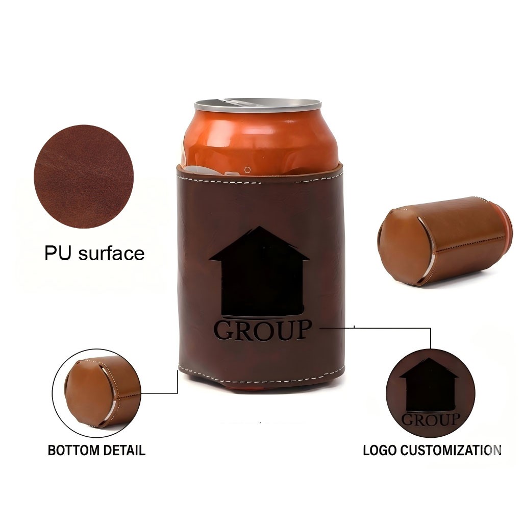 Leatherette Can Coolie Cooler
